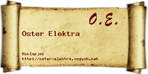 Oster Elektra névjegykártya